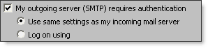 My outgoing server (SMTP) requires authentication